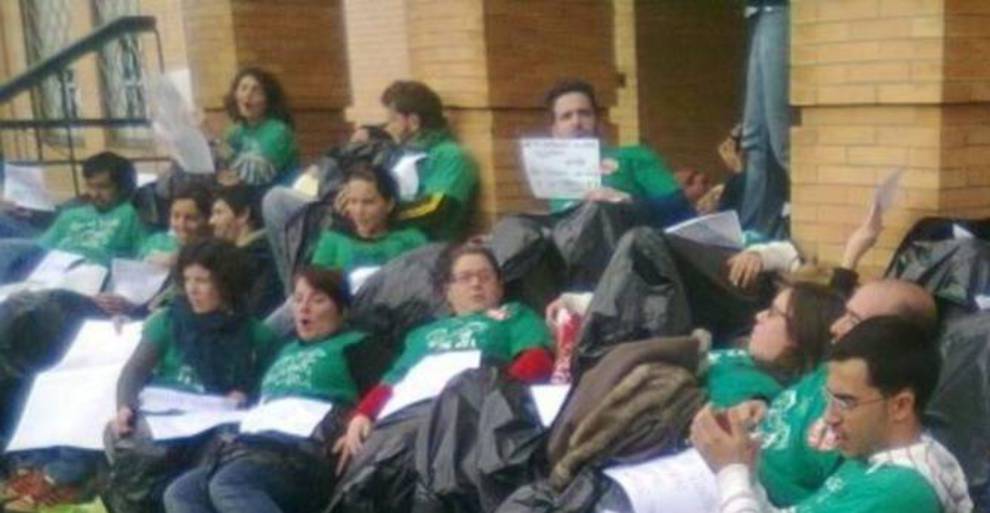 Protesta de los profesores interinos